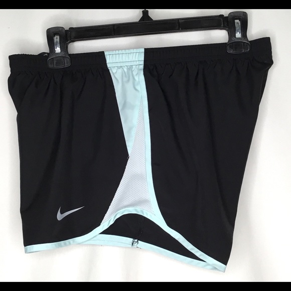 🖤Nike Dri-Fit Womens Track Shorts Size Medium Black Mint Green White Mesh Side - Picture 5 of 8